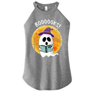 Boooooks! Ghost Reading Book For Librarians Funny Halloween Gift Women's Perfect Tri Rocker Tank