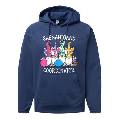 Bunny Gnome Rabbit Eggs Hunting Shenanigans Coordinator Performance Fleece Hoodie