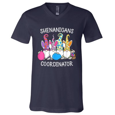 Bunny Gnome Rabbit Eggs Hunting Shenanigans Coordinator V-Neck T-Shirt