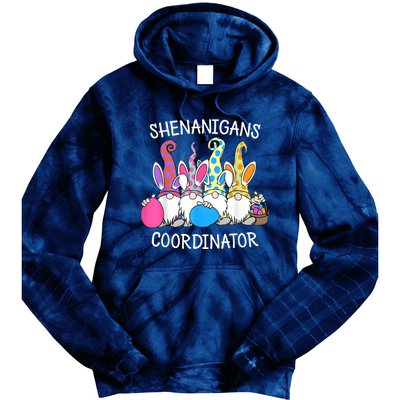 Bunny Gnome Rabbit Eggs Hunting Shenanigans Coordinator Tie Dye Hoodie