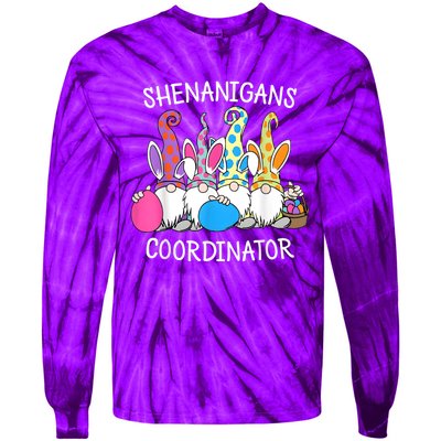 Bunny Gnome Rabbit Eggs Hunting Shenanigans Coordinator Tie-Dye Long Sleeve Shirt