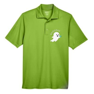 Booooks Ghost Reading Books Halloween Men's Origin Performance Pique Polo