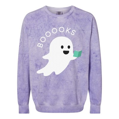 Booooks Ghost Reading Books Halloween Colorblast Crewneck Sweatshirt