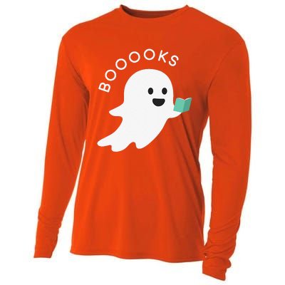 Booooks Ghost Reading Books Halloween Cooling Performance Long Sleeve Crew