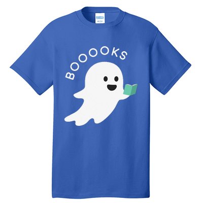 Booooks Ghost Reading Books Halloween Tall T-Shirt