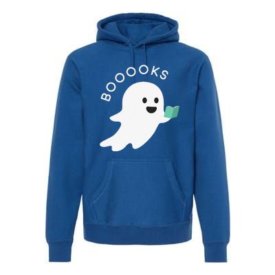 Booooks Ghost Reading Books Halloween Premium Hoodie