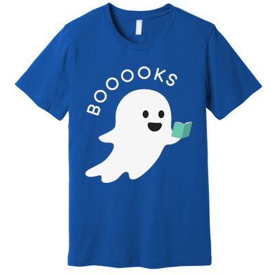 Booooks Ghost Reading Books Halloween Premium T-Shirt