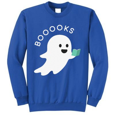 Booooks Ghost Reading Books Halloween Tall Sweatshirt