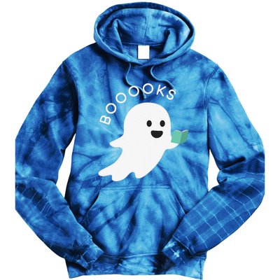 Booooks Ghost Reading Books Halloween Tie Dye Hoodie