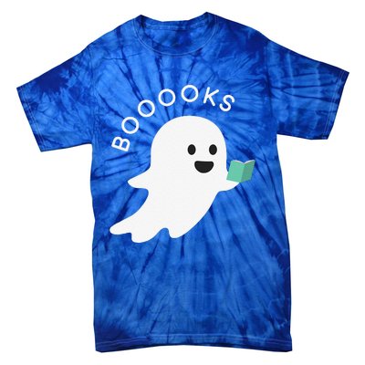 Booooks Ghost Reading Books Halloween Tie-Dye T-Shirt