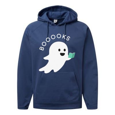 Booooks Ghost Reading Books Halloween Performance Fleece Hoodie