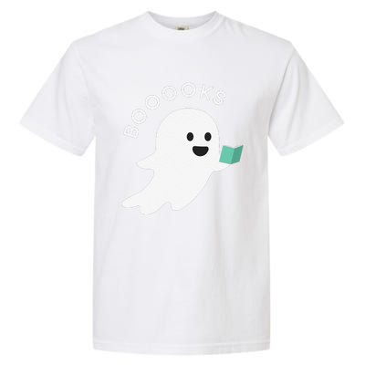 Booooks Ghost Reading Books Halloween Garment-Dyed Heavyweight T-Shirt