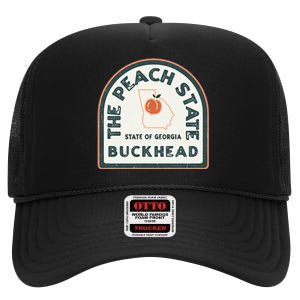 Buckhead Georgia Retro Style Peach State High Crown Mesh Back Trucker Hat