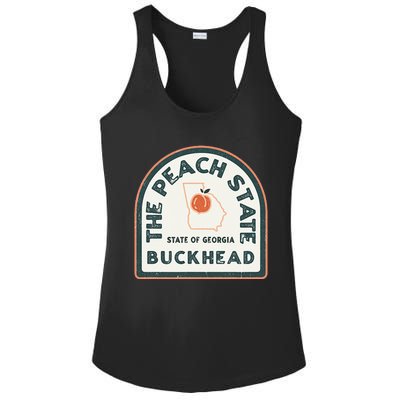 Buckhead Georgia Retro Style Peach State Ladies PosiCharge Competitor Racerback Tank