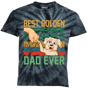 Best Golden Retriver Dad Ever Kids Tie-Dye T-Shirt