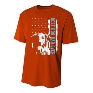 Best Golden Retriever Dad Ever American Flag Dog Dad Performance Sprint T-Shirt