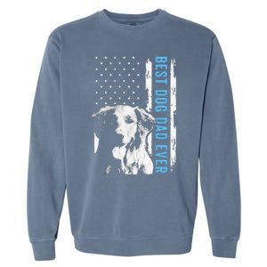 Best Golden Retriever Dad Ever American Flag Dog Dad Garment-Dyed Sweatshirt