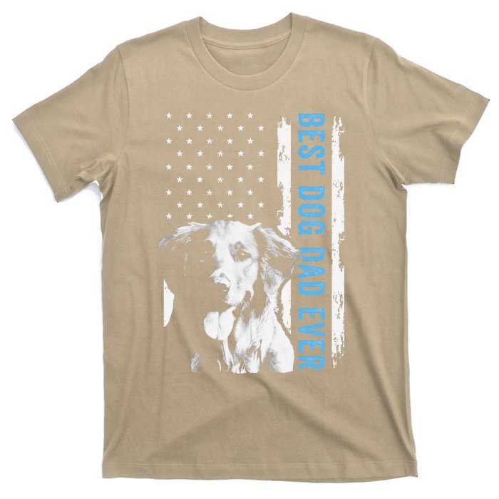 Best Golden Retriever Dad Ever American Flag Dog Dad T-Shirt