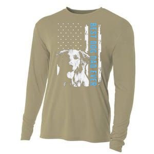 Best Golden Retriever Dad Ever American Flag Dog Dad Cooling Performance Long Sleeve Crew