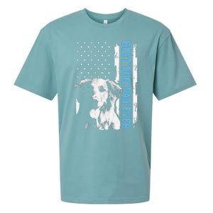 Best Golden Retriever Dad Ever American Flag Dog Dad Sueded Cloud Jersey T-Shirt