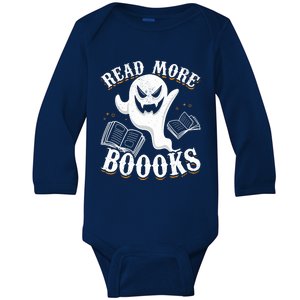 Book Ghost Read More Books Halloween Read More Booooooks Gift Baby Long Sleeve Bodysuit