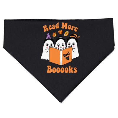 Booooks Ghost Read More Books Witch Hat Halloween USA-Made Doggie Bandana