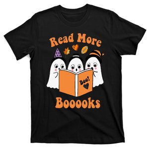 Booooks Ghost Read More Books Witch Hat Halloween T-Shirt