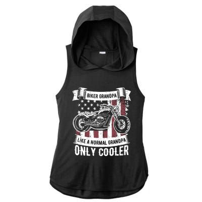 Biker Grandpa Ride Motorcycles Motorcycle Lovers Rider Gift Ladies PosiCharge Tri-Blend Wicking Draft Hoodie Tank