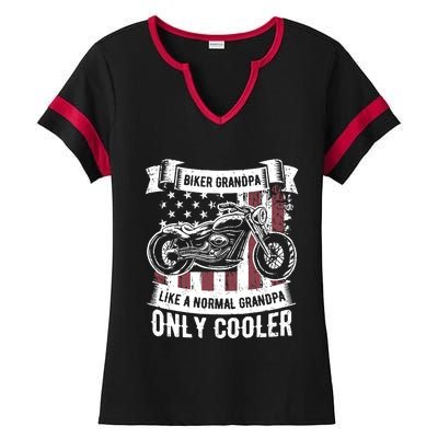 Biker Grandpa Ride Motorcycles Motorcycle Lovers Rider Gift Ladies Halftime Notch Neck Tee