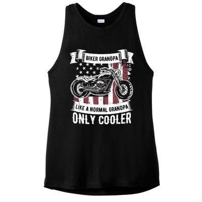 Biker Grandpa Ride Motorcycles Motorcycle Lovers Rider Gift Ladies PosiCharge Tri-Blend Wicking Tank