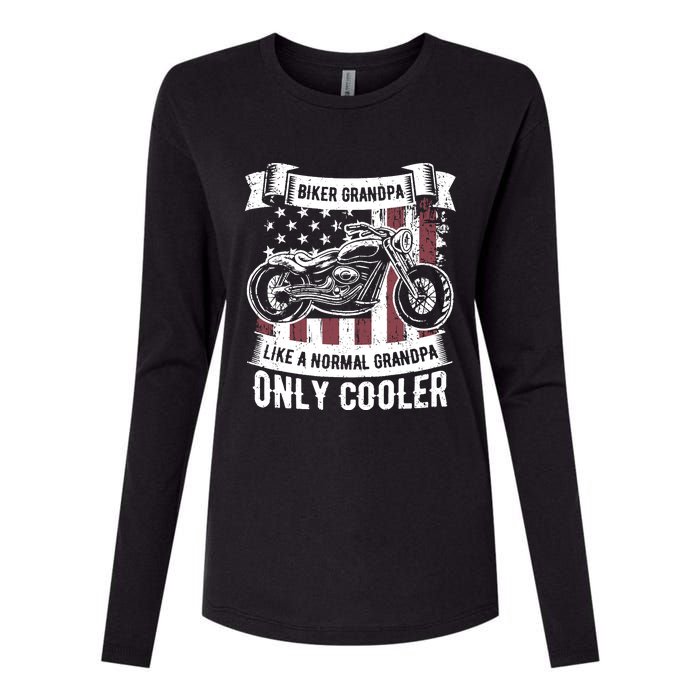 Biker Grandpa Ride Motorcycles Motorcycle Lovers Rider Gift Womens Cotton Relaxed Long Sleeve T-Shirt