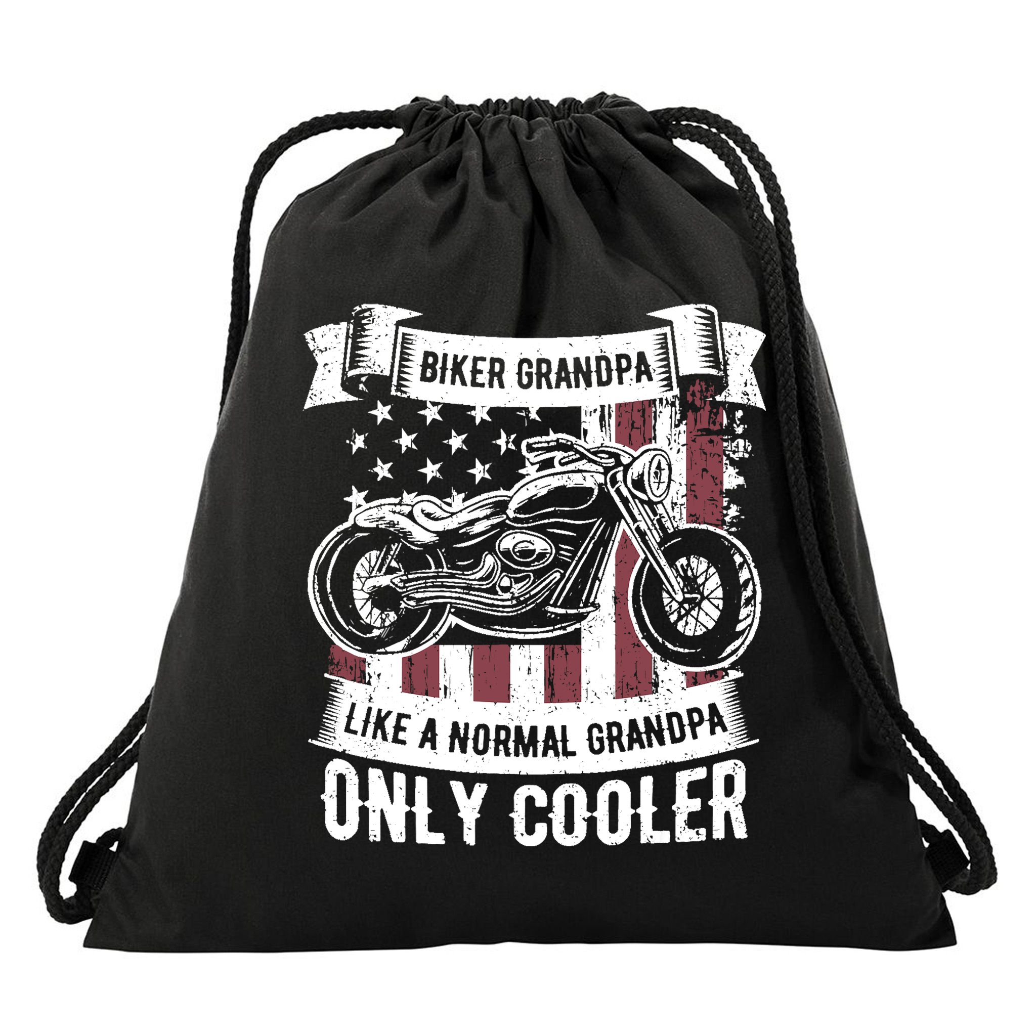 Biker Grandpa Ride Motorcycles Motorcycle Lovers Rider Gift Drawstring Bag