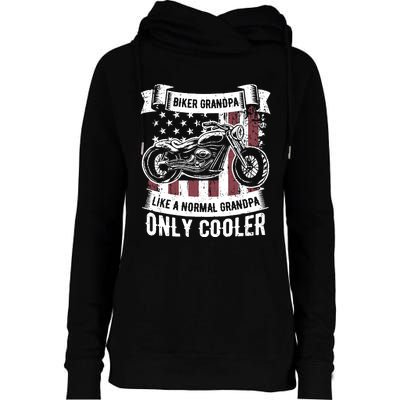 Biker Grandpa Ride Motorcycles Motorcycle Lovers Rider Gift Womens Funnel Neck Pullover Hood