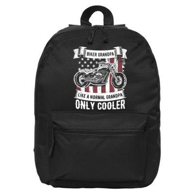 Biker Grandpa Ride Motorcycles Motorcycle Lovers Rider Gift 16 in Basic Backpack