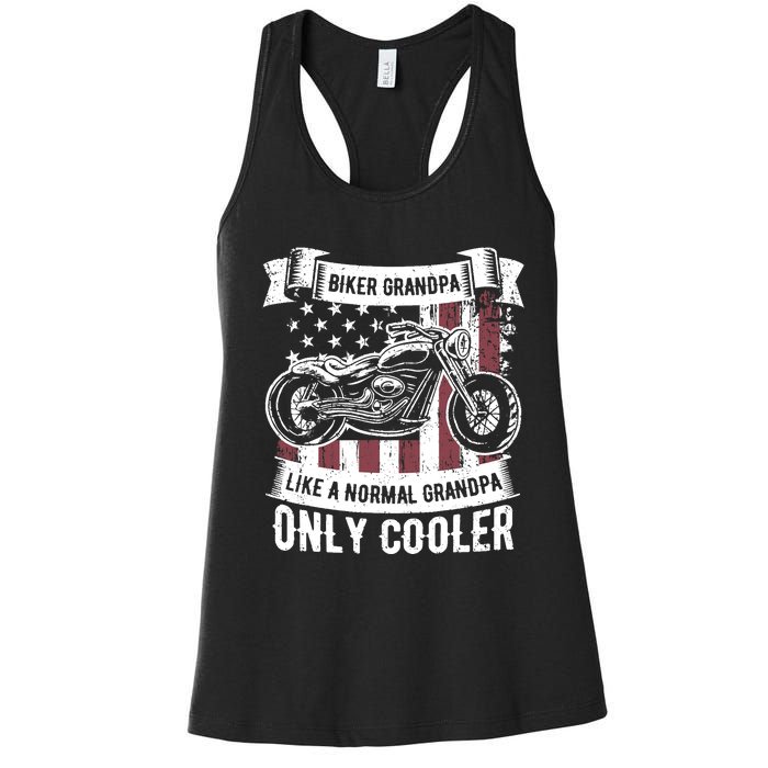 Biker Grandpa Ride Motorcycles Motorcycle Lovers Rider Gift Women's Racerback Tank