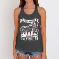 Biker Grandpa Ride Motorcycles Motorcycle Lovers Rider Gift Women's Knotted Racerback Tank