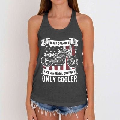 Biker Grandpa Ride Motorcycles Motorcycle Lovers Rider Gift Women's Knotted Racerback Tank