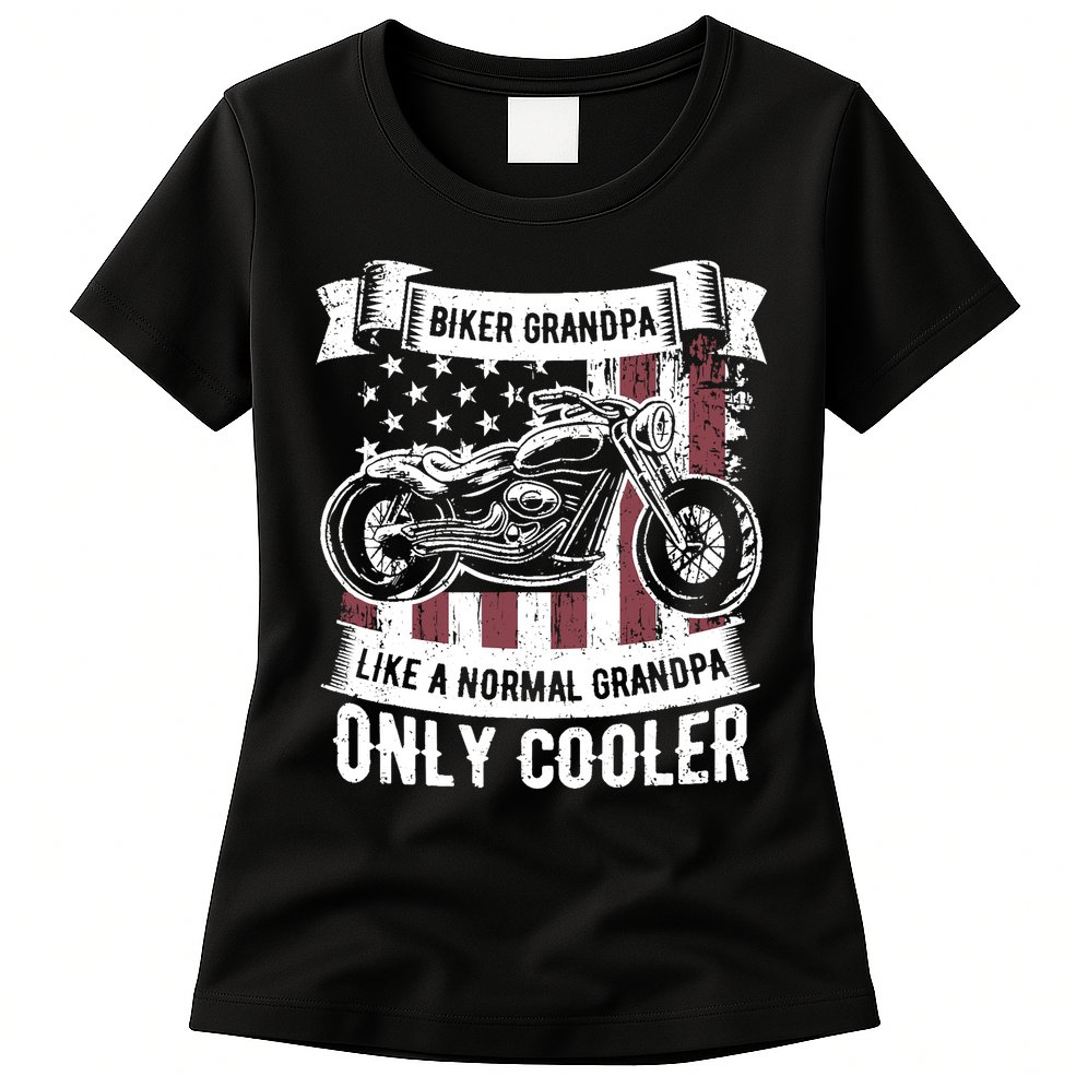 Biker Grandpa Ride Motorcycles Motorcycle Lovers Rider Gift Womens T-Shirt