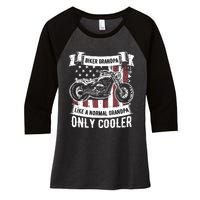 Biker Grandpa Ride Motorcycles Motorcycle Lovers Rider Gift Women's Tri-Blend 3/4-Sleeve Raglan Shirt