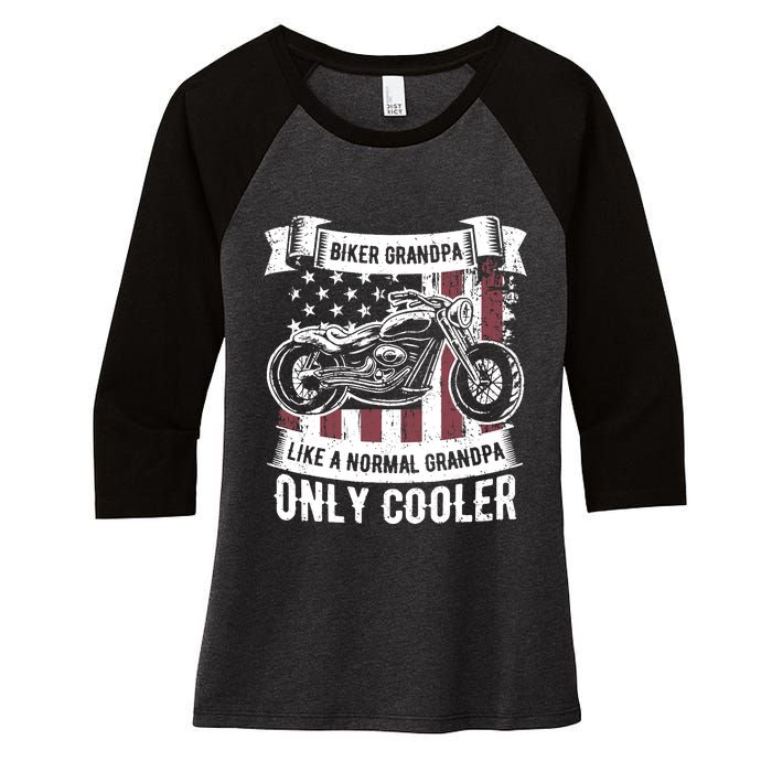 Biker Grandpa Ride Motorcycles Motorcycle Lovers Rider Gift Women's Tri-Blend 3/4-Sleeve Raglan Shirt