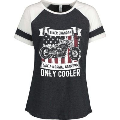 Biker Grandpa Ride Motorcycles Motorcycle Lovers Rider Gift Enza Ladies Jersey Colorblock Tee