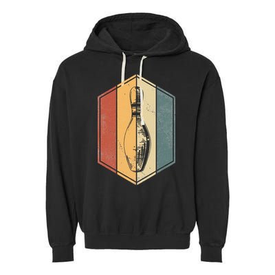 Bowler Gifts Retro Vintage Bowling Pin Bowling Team Garment-Dyed Fleece Hoodie