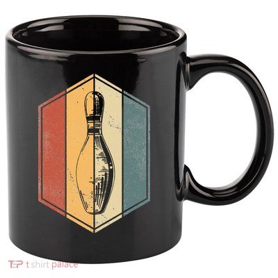 Bowler Gifts Retro Vintage Bowling Pin Bowling Team 11oz C Handle Ceramic Mug