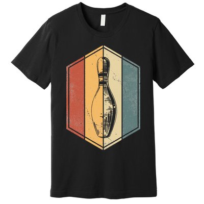 Bowler Gifts Retro Vintage Bowling Pin Bowling Team Premium T-Shirt