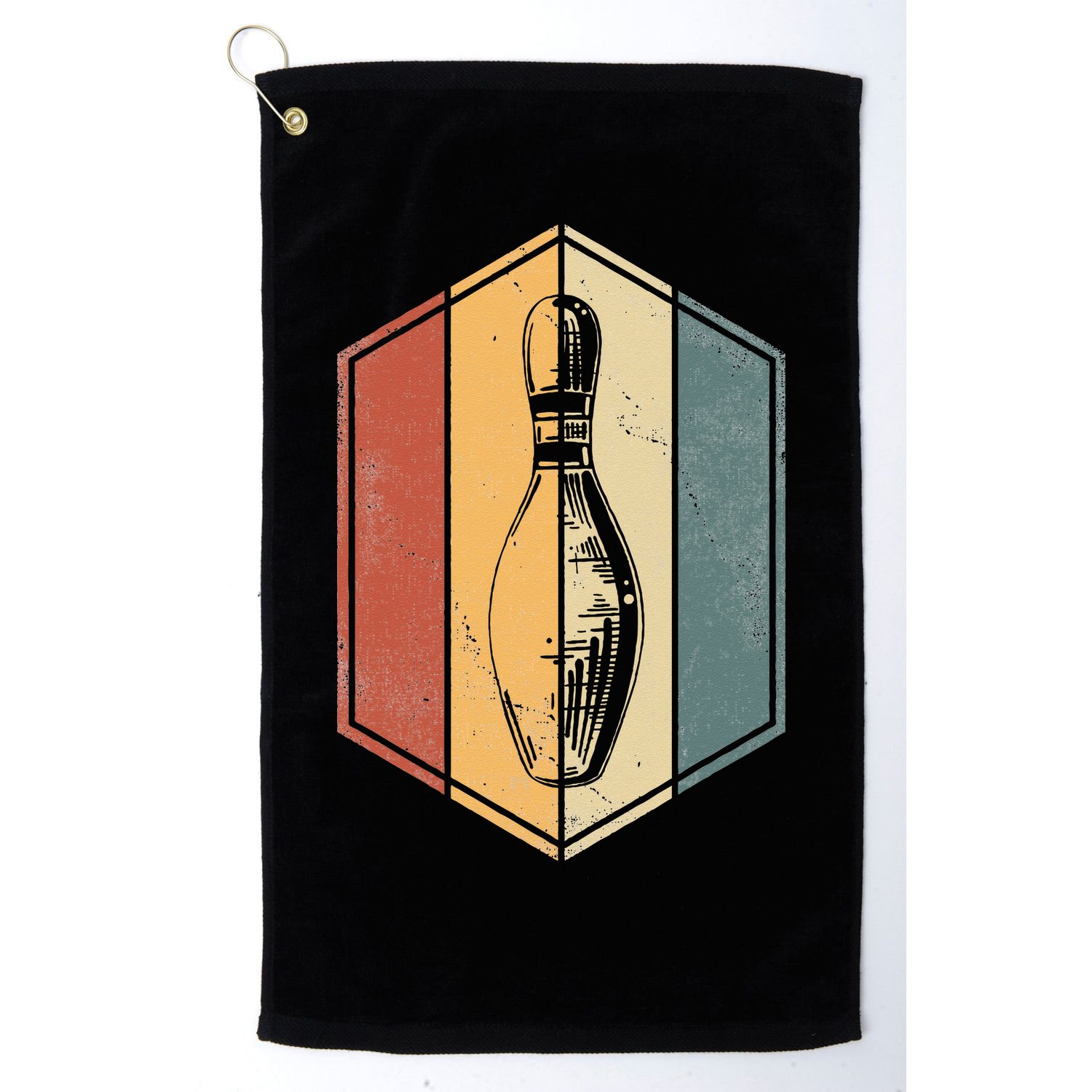 Bowler Gifts Retro Vintage Bowling Pin Bowling Team Golf Towel