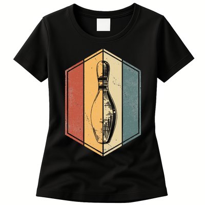 Bowler Gifts Retro Vintage Bowling Pin Bowling Team Womens T-Shirt