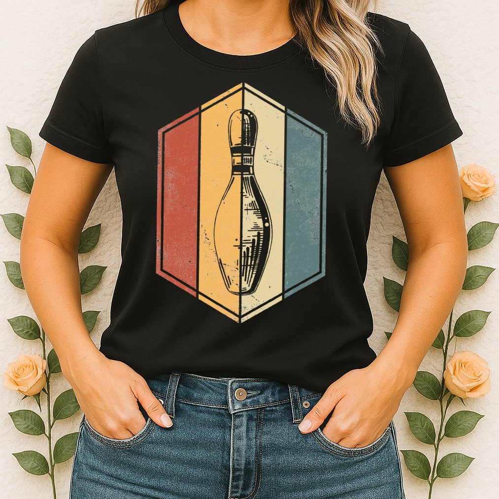 Bowler Gifts Retro Vintage Bowling Pin Bowling Team Womens T-Shirt