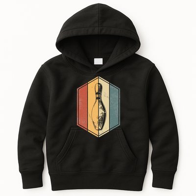 Bowler Gifts Retro Vintage Bowling Pin Bowling Team Kids Hoodie