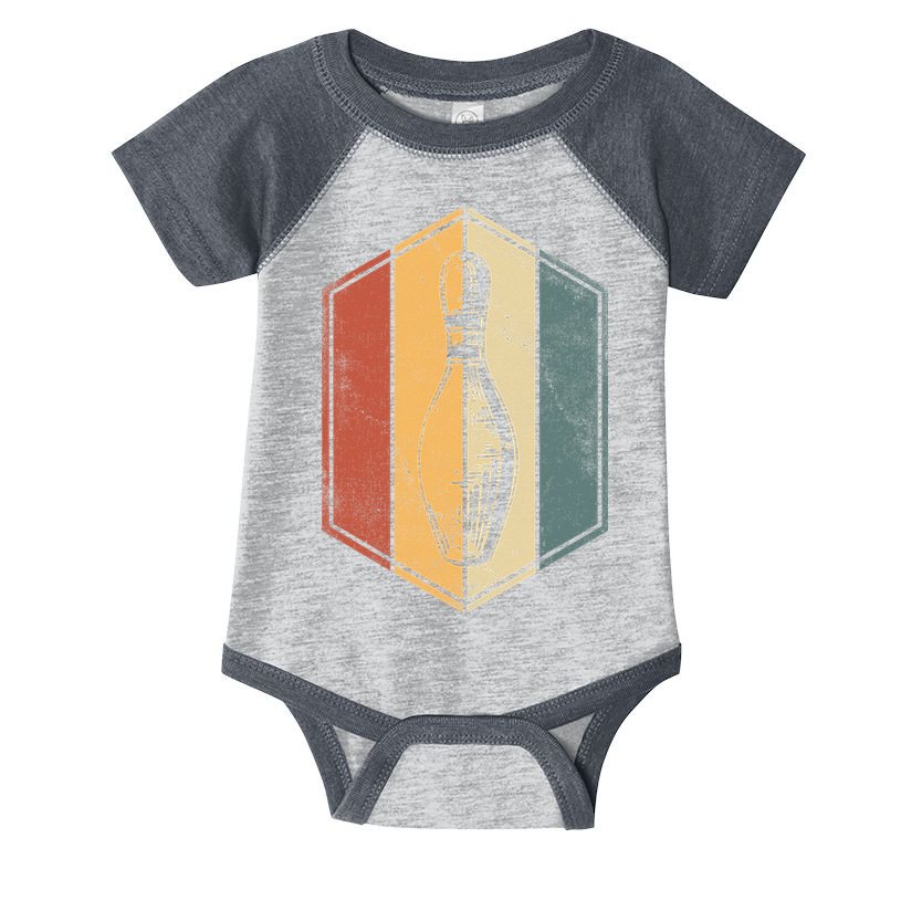 Bowler Gifts Retro Vintage Bowling Pin Bowling Team Infant Baby Jersey Bodysuit