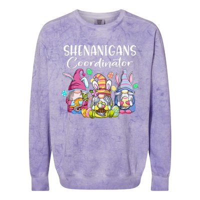 Bunny Gnome Rabbit Eggs Hunting Shenanigans Coordinator Colorblast Crewneck Sweatshirt